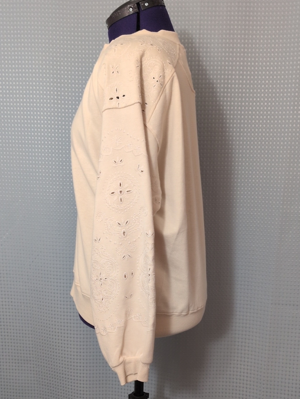 Democracy Eyelet Sleeve Sweatshirt